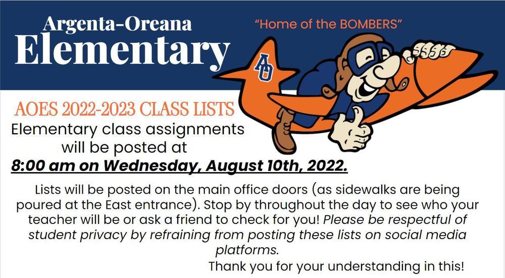 Class List Assignments 8/10/22